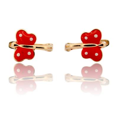 CERCEI CU MODEL DE FLUTURAS PENTRU COPII DIN AUR GALBEN 14K_127329