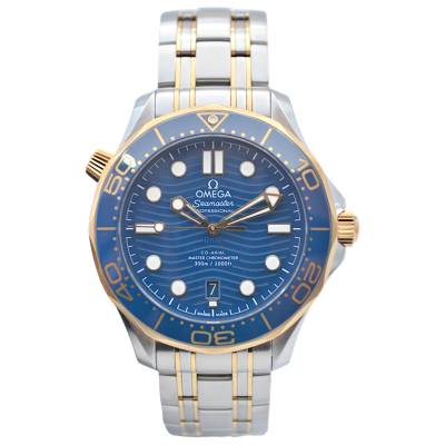 OMEGA SEAMASTER DIVER 300M 42MM TWO TONE BLUE DIAL AUTOMATIC PAPERS ONLY 2024 REF: 210.20.42.20.03.001