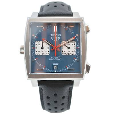 TAG HEUER MONACO CALIBRE 11 CHRONOGRAPH BLUE DIAL AUTOMATIC BOX + PAPERS 2024 REF: CAW211P.FC6356