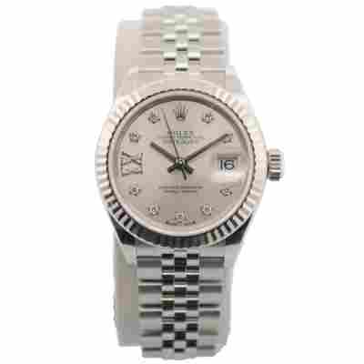 ROLEX LADY-DATEJUST 28 MM SILVER DIAMOND FULL SET 2021 REF: 279174