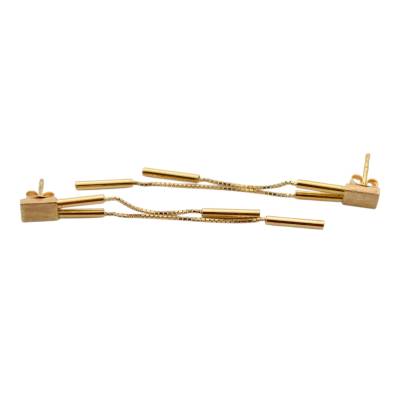 CERCEI LUNGI PE SURUB DIN AUR GALBEN 18K_139459