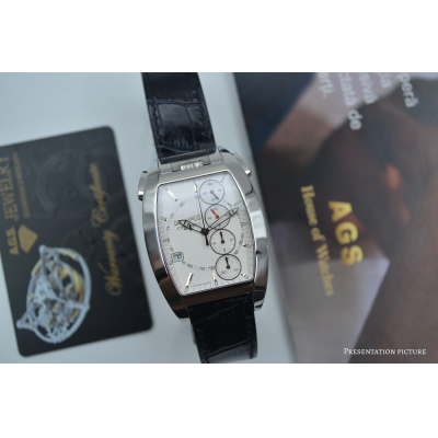 EBERHARD&CO CHRONO 4 TEMERARIO 37X55MM STEEL WHITE DIAL AUTOMATIC REF: 31047