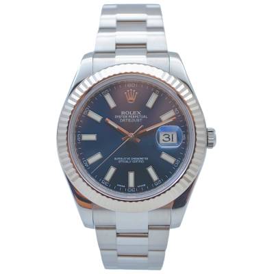 ROLEX DATEJUST II 41MM BLUE DIAL STAINLESS STEEL OYSTER AUTOMATIC REF: 116334