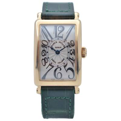 FRANCK MULLER LONG ISLAND 23X32MM YELLOW GOLD SILVER DIAL QUARTZ BOX+PAPERS 2002 REF: 900 QZ