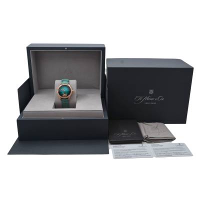 H. MOSER&CIE ENDEAVOUR TOURBILLON BLUE LAGOON 38 RED GOLD DIAMONDS FULL SET 2025 REF: 1804-0405