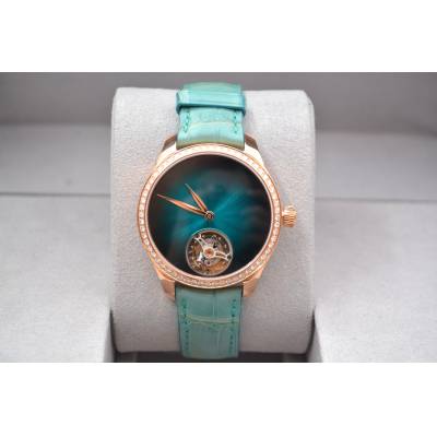 H. MOSER&CIE ENDEAVOUR TOURBILION BLUE LAGOON 38 RED GOLD DIAMONDS FULL SET 2025 REF: 1804-0405