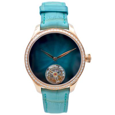 H. MOSER&CIE ENDEAVOUR TOURBILLON BLUE LAGOON 38 RED GOLD DIAMONDS FULL SET 2025 REF: 1804-0405