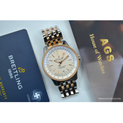BREITLING NAVITIMER 1 GOLD&STEEL 38MM BOX+PAPERS 2021 AUTOMATIC REF: U17325211G1U1