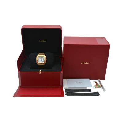 CARTIER SANTOS 47.5 X 39.8MM AUTOMATIC ROSE GOLD WHITE ROMAN DIAL FULL SET 2024 REF: WGSA0031