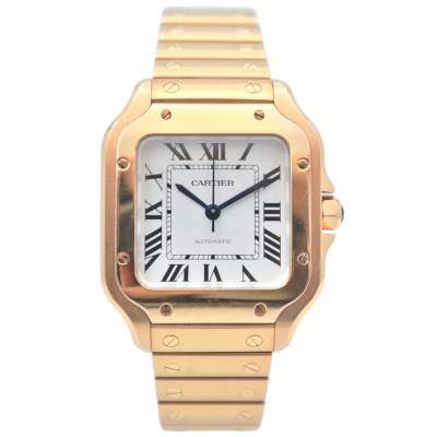CARTIER SANTOS 47.5 X 39.8MM AUTOMATIC ROSE GOLD WHITE ROMAN DIAL FULL SET 2024 REF: WGSA0031