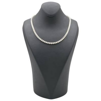 COLIER TENIS DIN AUR ALB 14K CU DIAMANTE NATURALE_CSG91