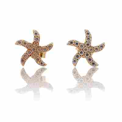 CERCEI CU SURUB IN FORMA DE STEA DIN AUR GALBEN 14K_128146