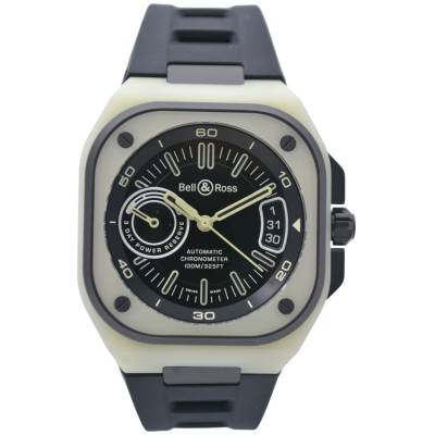 BELL&ROSS BR X5 GREEN LUM 41MM TITANIUM LIMITED EDITION FULL SET REF: BRX5R-LUM-TC/SRB