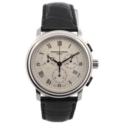 FREDERIQUE CONSTANT CHRONOGRAPH 40 STEEL SILVER DIAL BOX+PAPERS 2019 REF: FC-292MC4P6