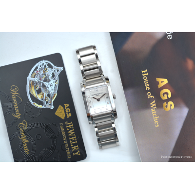 BAUME&MERCIER HAMPTON 22x34MM MOP DIAMONDS DIAL STAINLESS STEEL QUARTZ REF: 65721 / M0A151