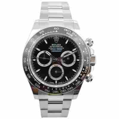ROLEX DAYTONA COSMOGRAPH 40 OYSTER STEEL BLACK DIAL CERAMIC FULL SET 2025 REF: 126500LN