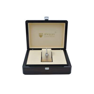 ASCOT 17 RUBIS ART DECO 15.6MM VINTAGE PLATINUM WATCH LADY DIAMONDS