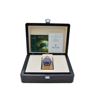 ROLEX SUBMARINER DATE 40 YELLOW GOLD BLUE DIAL OYSTER VINTAGE 1997 AUTOMATIC REF: 16618
