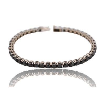 BRATARA TENIS AUR ALB 18K CU DIAMANTE NEGRE NATURALE_114884