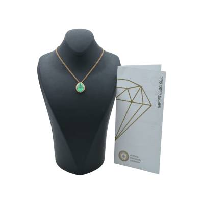 COLIER DIN AUR GALBEN 18K CU DIAMANTE NATURALE SI SMARALD_CSG113