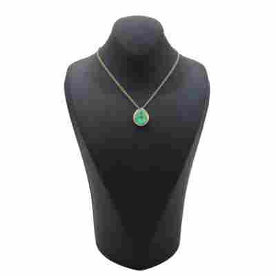 COLIER DIN AUR GALBEN 18K CU DIAMANTE NATURALE SI SMARALD_CSG113