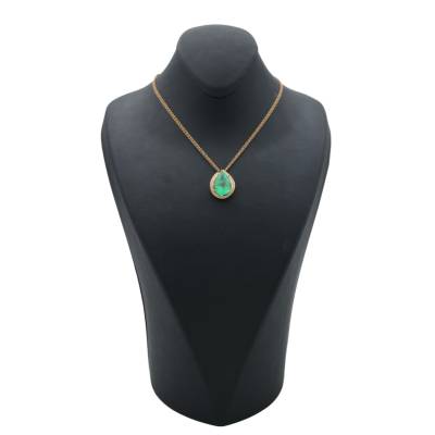 COLIER DIN AUR GALBEN 18K CU DIAMANTE NATURALE SI SMARALD_CSG113