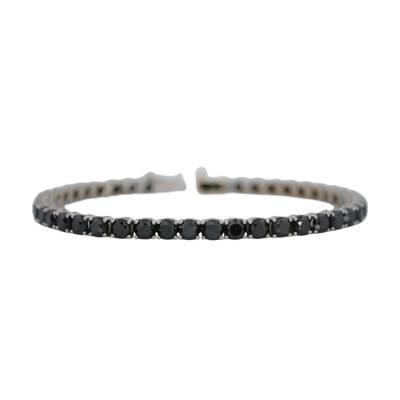 BRATARA TENIS AUR ALB 18K CU DIAMANTE NEGRE NATURALE_114884