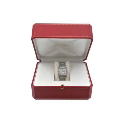 CARTIER TANK FRANCAISE 25X30MM STAINLESS STEEL DIAMONDS QUARTZ REF: 2465/W51011Q3