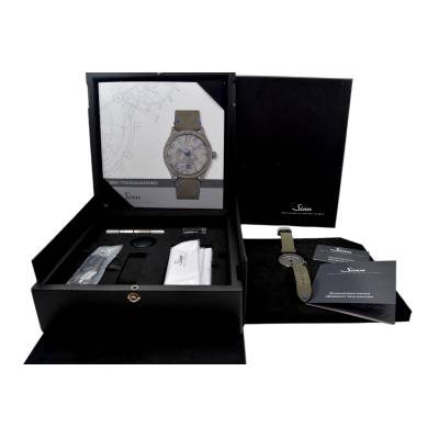 SINN 1800 TITANDAMASZENER 43MM AUTOMATIC GREY DIAL LIMITED EDITION 100PCS FULL SET REF: 1800.06