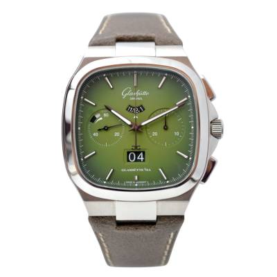 GLASHUTTE SEVENTIES 40MM AUTOMATIC CHRONOGRAPH PANORAMA DATE FULL SET REF: 1-37-02-09-02-62