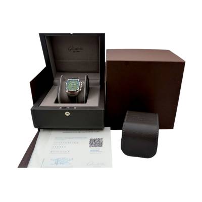 GLASHUTTE SEVENTIES 40MM AUTOMATIC CHRONOGRAPH PANORAMA DATE FULL SET REF: 1-37-02-09-02-62