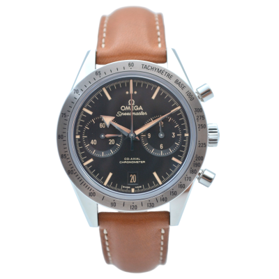 OMEGA SPEEDMASTER '57 CHRONOGRAPH 41.5 MM BLACK DIAL BROWN LEATHER AUTOMATIC REF.: 331.12.42.51.01.002