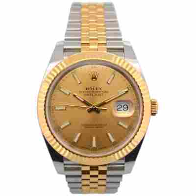 ROLEX DATEJUST 41 TWO TONE CHAMPAGNE DIAL JUBILEE AUTOMATIC REF: 126333