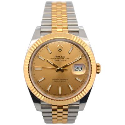 ROLEX DATEJUST 41 TWO TONE CHAMPAGNE DIAL JUBILEE AUTOMATIC REF: 126333