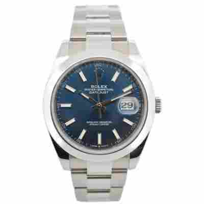 ROLEX DATEJUST 41 BLUE DIAL STAINLESS STEEL OYSTER AUTOMATIC REF: 126300