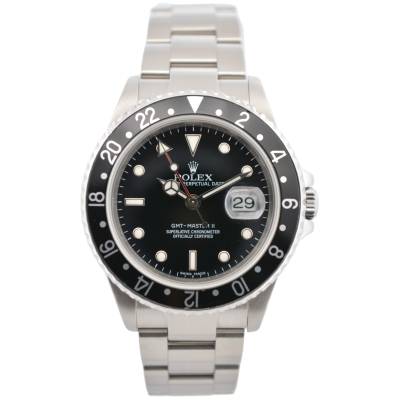 ROLEX GMT MASTER II 40 BLACK DIAL STAINLESS STEEL 2006 AUTOMATIC OYSTER REF: 16710 T