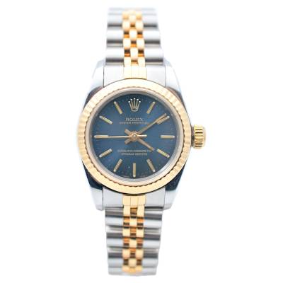ROLEX OYSTER PERPETUAL LADY 25 TWO TONE BLUE DIAL JUBILEE AUTOMATIC 1990 REF: 67193