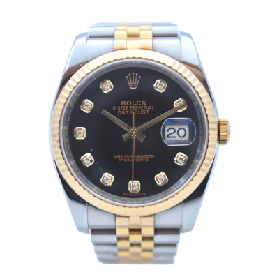 ROLEX DATEJUST 36 MM TWO-TONE BLACK DIAMOND JUBILEE AUTOMATIC BOX ONLY REF: 116233 