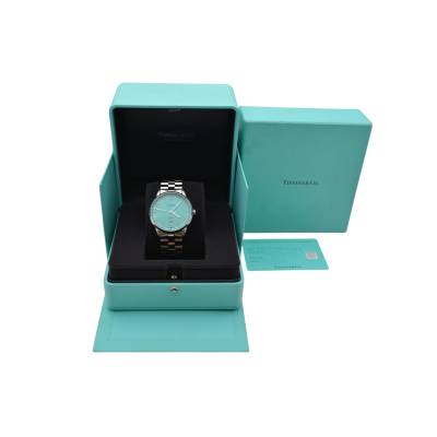 TIFFANY&CO CT60 40MM 3HAND STAINLESS STEEL BLUE DIAL BOX+PAPERS 2023 REF: CT60-73580889