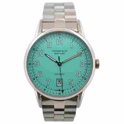 TIFFANY&CO CT60 40MM 3HAND STAINLESS STEEL BLUE DIAL BOX+PAPERS 2023 REF: CT60-73580889
