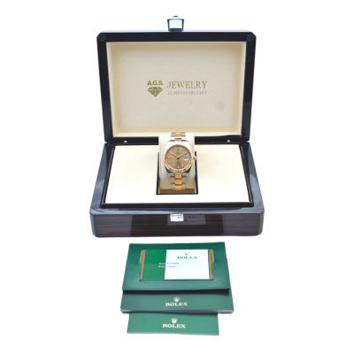 ROLEX DATEJUST 41 MM TWO-TONE FLUTED CHAMPAGNE OYSTER AUTOMATIC PAPERS ONLY 2020 REF 126333