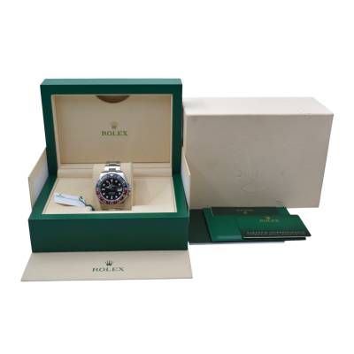 ROLEX GMT-MASTER II 40MM AUTOMATIC STEEL OYSTER CERAMIC PEPSI BEZEL BOX+PAPERS REF: 126710BLRO