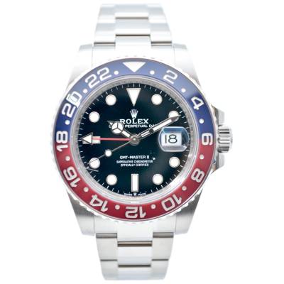 ROLEX GMT-MASTER II 40MM AUTOMATIC STEEL OYSTER CERAMIC PEPSI BEZEL BOX+PAPERS REF: 126710BLRO