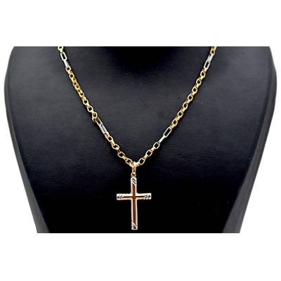 LANT SI PANDANT IN FORMA DE CRUCE DIN AUR 14K_131295