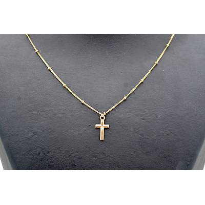 LANT SI PANDANT IN FORMA DE CRUCE DIN AUR GALBEN 14K_131121