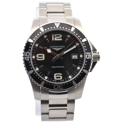 LONGINES HYDROCONQUEST 41MM STAINLESS STEEL BOX+PAPERS 2023 BLACK REF: L3.740.4.56.6