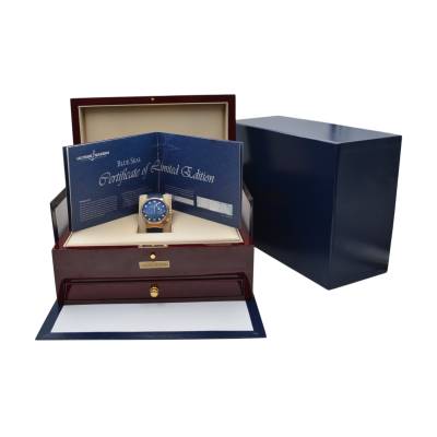 ULYSSE NARDINE MAXI MARINE CHRONOGRAPH BLUE SEAL 41 ROSE GOLD LTD ED 999 REF: 356-68LE-3