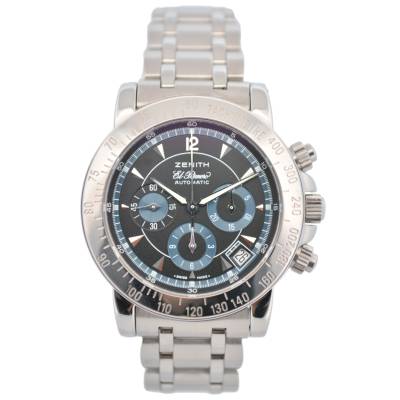 ZENITH EL PRIMERO RAINBOW CHRONOGRAPH 40 STEEL BLACK DIAL AUTOMATIC REF: 01/02.0641.400