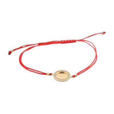BRATARA PE SNUR ROSU CU AUR GALBEN 14K_122378