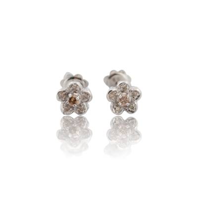 CERCEI DIN AUR ALB 18K CU DIAMANTE NATURALE_127734